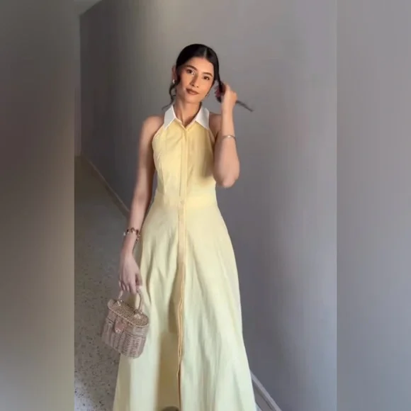 Commense‎ Button Sleeveless Collar Dress - Picture 13 of 16